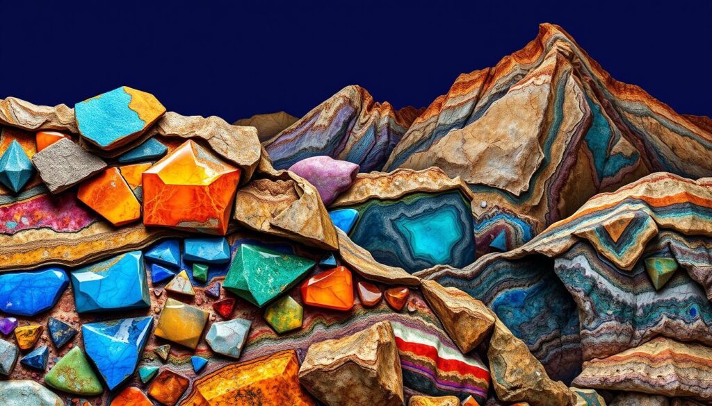 Geological formation of stones
