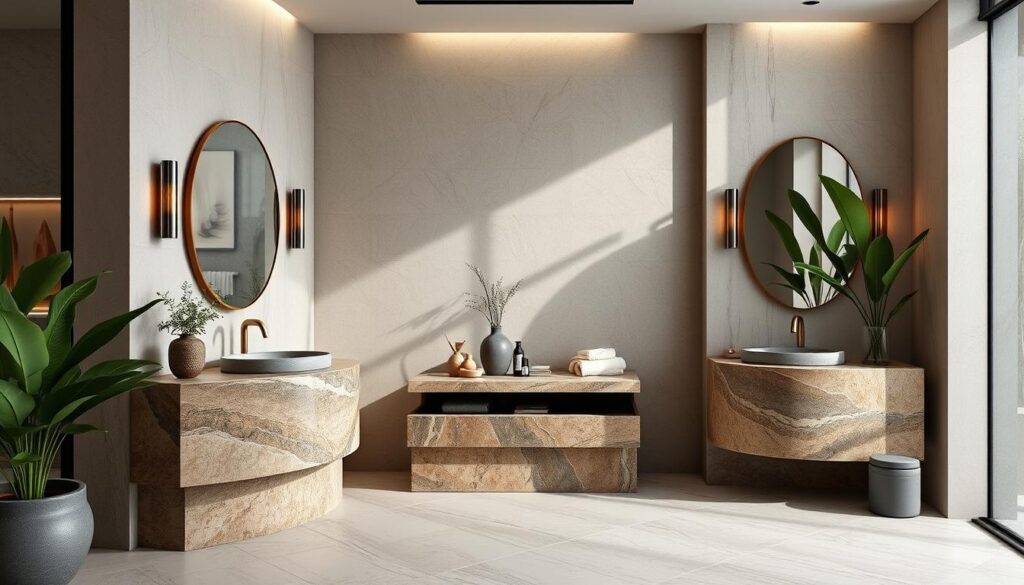 Natural stone bathroom vanities