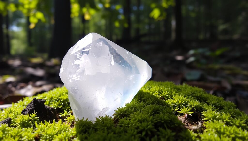 Clear quartz crystal