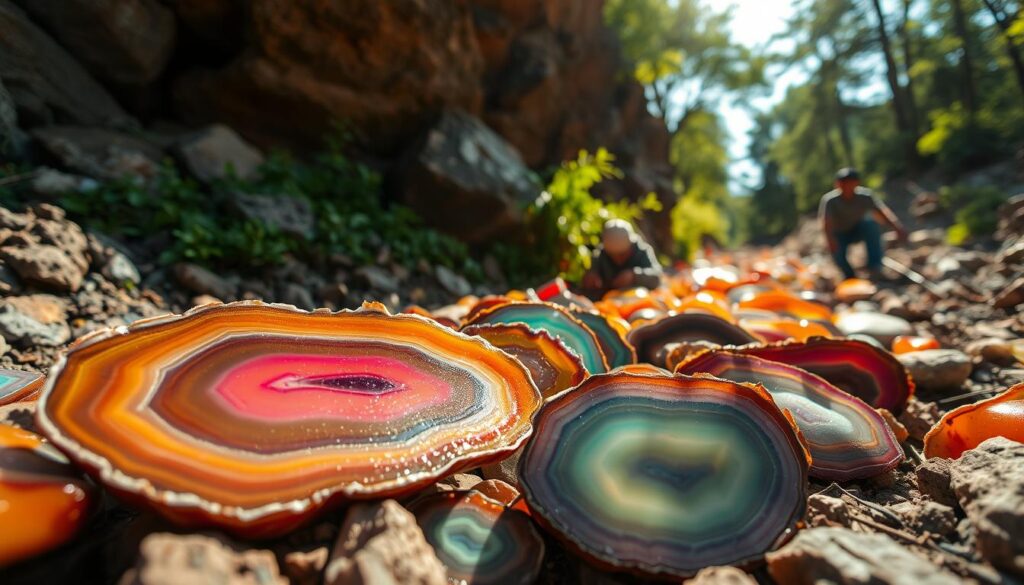 Agate mining process