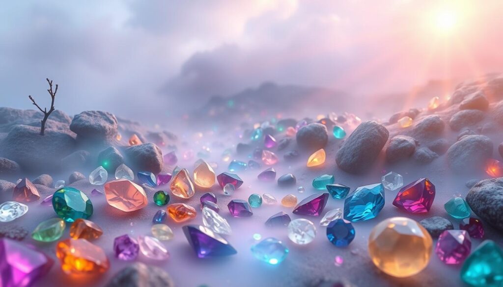 Gemstone vibrations for emotional healing