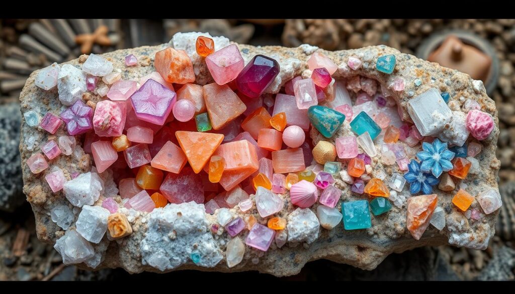 Mineral matrices and crystal growth