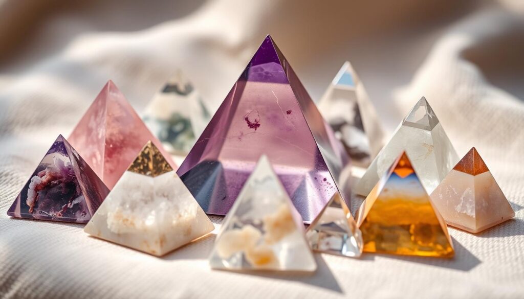 Crystal pyramid sizes