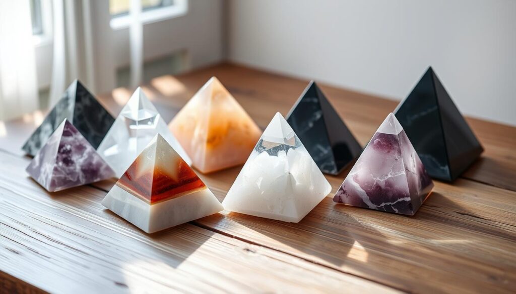 Crystal pyramid types